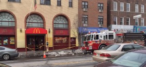 McDonalds on Grand Avenue is roped off for underground fire in Maspeth